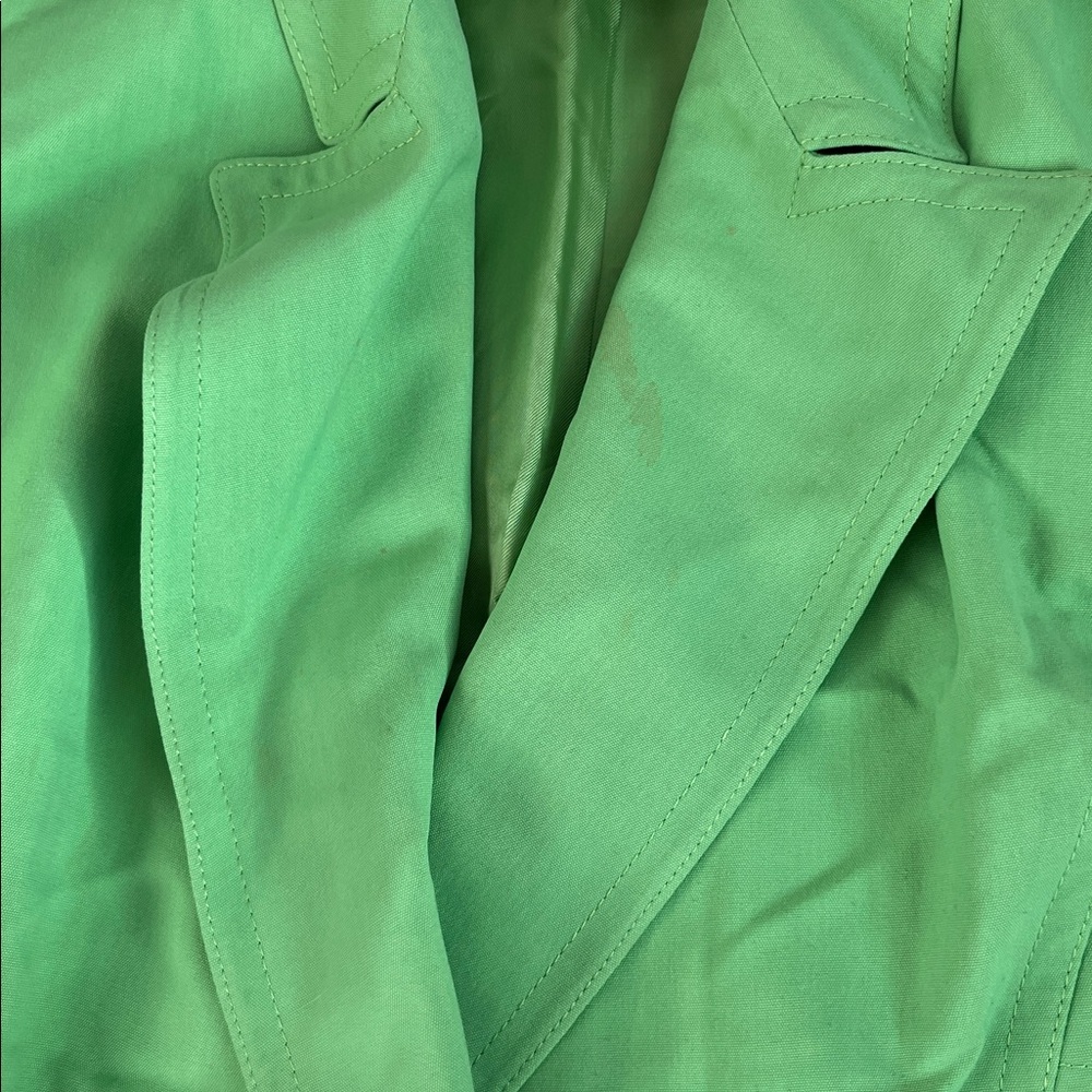 Vintage Lime Green Silk Blend Blazer Size 6 Designer Quiet Luxury - Picture 10 of 11